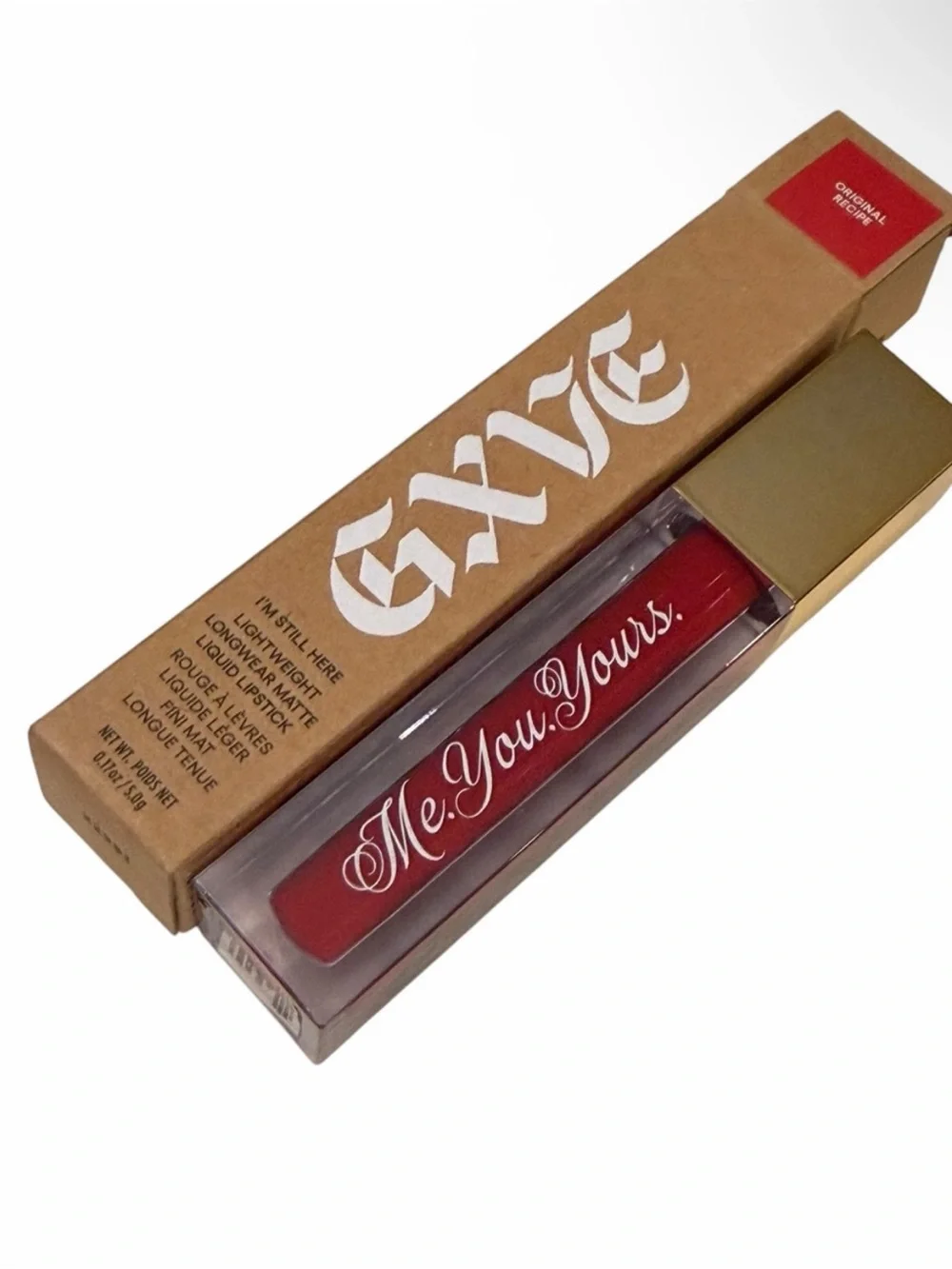GXVE Original RecipeLiquid Lipstick Transfer Proof Red Lipstick NIB